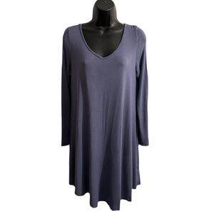 Dearcase Large purple long sleeve asymmetrical tunic dress